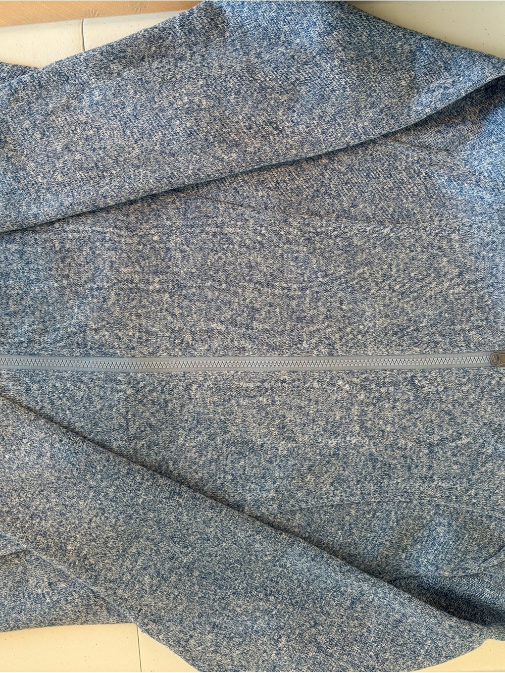 Eddie Bauer Heathered Light Blue Full-Zip Jacket